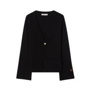 Zachte Merinowol V-hals Cardigan Busnel , Black , Dames