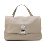 Kalfsleren tas met metalen studs Zanellato , Beige , Dames