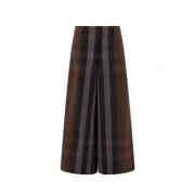 Bruine Hoge Taille Broek Aw23 Burberry , Brown , Dames