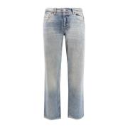 Gewassen Katoenen Jeans, Mid Taille, Regular Fit Diesel , Blue , Heren