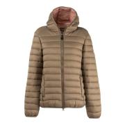 Beige Winter Hooded Puffer Jas Vrouwen Invicta , Beige , Dames