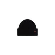 Gestructureerde Wollen Blend Beanie Busnel , Black , Dames