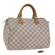 Pre-owned Canvas handbags Louis Vuitton Vintage , White , Dames