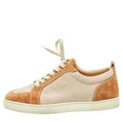 Pre-owned Canvas sneakers Christian Louboutin Pre-owned , Beige , Here...