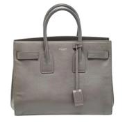 Pre-owned Leather totes Yves Saint Laurent Vintage , Gray , Dames