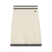 Gebreide Wollen A-Lijn Rok Busnel , Beige , Dames