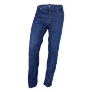 Donkerblauwe Katoenen Denim Jeans Aquascutum , Blue , Heren