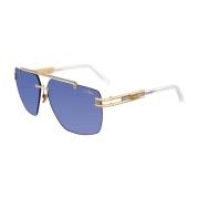 Gouden Metalen Frame Blauwe Lens Zonnebril Cazal , Yellow , Unisex