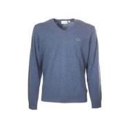 Blauwe Trui V-hals Stijl Lacoste , Blue , Heren