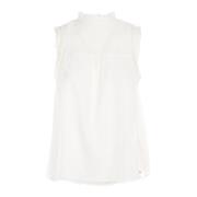 Mouwloze witte top ruffle stijl Tommy Hilfiger , White , Dames