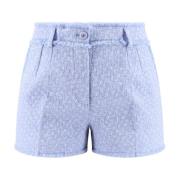 Wollen Blend Shorts met Raffels Dolce & Gabbana , Blue , Dames