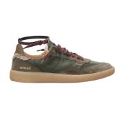 Groene Suède Leren Sneakers Retro Rubber Hidnander , Green , Dames