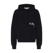 Skate Logo Hoodie Zwart/Wit Off White , Black , Heren