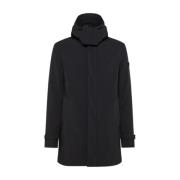 Heren Trenchcoat met Afneembare Capuchon Peuterey , Black , Heren