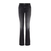 Zwarte Slim Fit Regular Taille Jeans Armani Exchange , Black , Dames