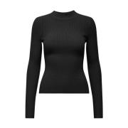 Louisa Highneck Pullover Only , Black , Dames