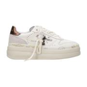 Dieren Detail Leren Sneakers Premiata , White , Dames