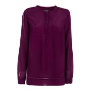 Paarse zijden lange mouwen blouse Tommy Hilfiger , Purple , Dames