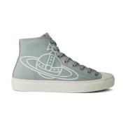 Parel Grijs High-Top Sneakers Logo Vivienne Westwood , Gray , Heren