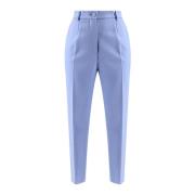 Wollen Broek Rits Knoop Zakken Italië Dolce & Gabbana , Blue , Dames