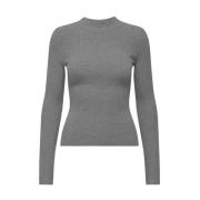 Louisa Highneck Pullover Only , Gray , Dames