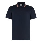 Katoenen Polo Shirt met Ribboorden Burberry , Black , Heren