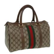 Pre-owned Leather travel-bags Gucci Vintage , Beige , Dames