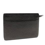 Pre-owned Leather clutches Louis Vuitton Vintage , Black , Dames