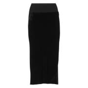 Zwarte Fluwelen Asymmetrische Rok Rick Owens , Black , Dames