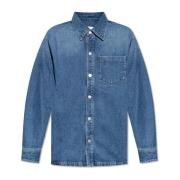 Denim Overhemd Ami Paris , Blue , Heren