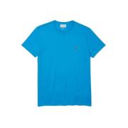 Heldere Blauwe T-shirts en Polos Lacoste , Blue , Heren