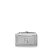 Metallic Snapshot Top Zip Multi Wallet Marc Jacobs , Gray , Dames