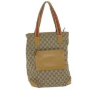 Pre-owned Canvas totes Gucci Vintage , Beige , Dames