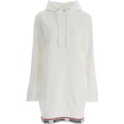 Witte Day Jurk met Trekkoord Capuchon Moschino , White , Dames