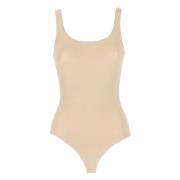 Beige Mouwloze Katoenen Top Wolford , Beige , Dames