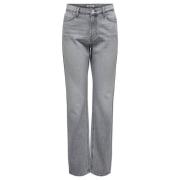 Straight Denim Jeans Only , Gray , Dames