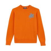 Herenwol en kasjmier schildpadsweater Vilebrequin , Orange , Heren