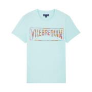 Tahiti Flowers Heren T-shirt Vilebrequin , Blue , Heren