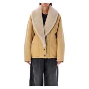 Shearling Jas Beige Aw24 Golden Goose , Beige , Dames