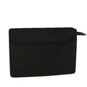 Pre-owned Leather clutches Louis Vuitton Vintage , Black , Dames