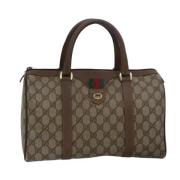 Pre-owned Leather handbags Gucci Vintage , Beige , Dames