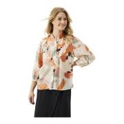 Multicolor Ruches Shirt 3/4 Mouwen IN Front , Multicolor , Dames