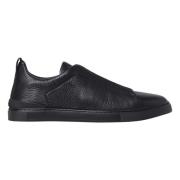 Zwarte Low-Top Triple Stitch Sneakers Ermenegildo Zegna , Black , Here...