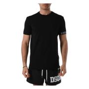 Katoenen T-shirt met logoband Dsquared2 , Black , Heren