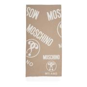 Logo Franje Wollen Sjaal Moschino , Beige , Heren