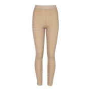 PB Labyrinth gebreide leggings Balmain , Beige , Dames