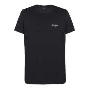 Paris flocked T-shirt met korte mouwen Balmain , Black , Heren