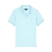 Heren katoenen poloshirt met glinsterend effect Vilebrequin , Blue , H...