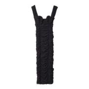 Elegante Midi Jurk Mar De Margaritas , Black , Dames