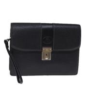 Pre-owned Leather clutches Burberry Vintage , Black , Dames